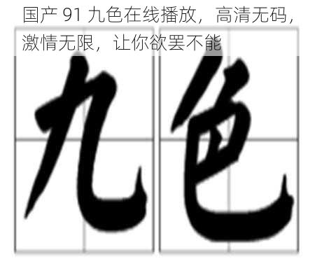 国产 91 九色在线播放，高清无码，激情无限，让你欲罢不能